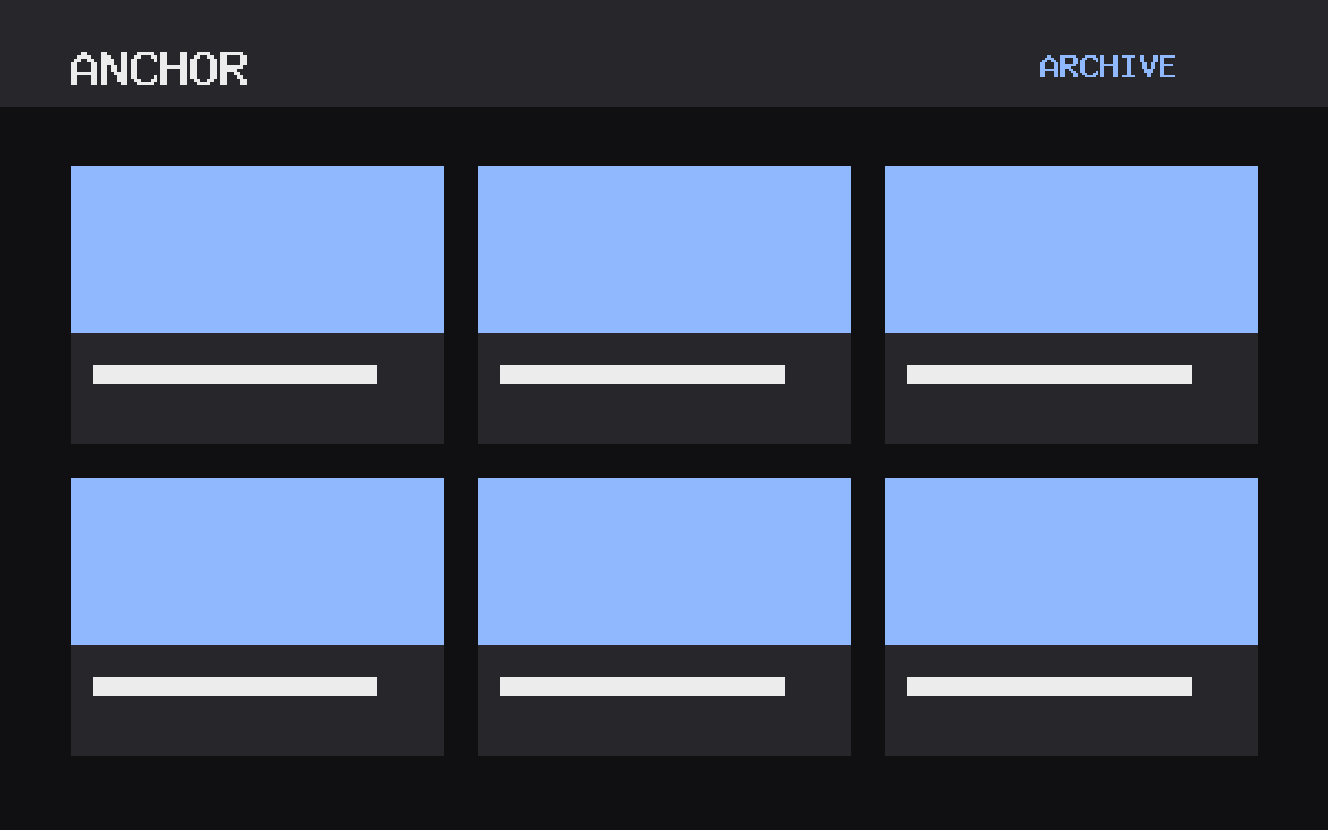 The Anchor theme, archive template