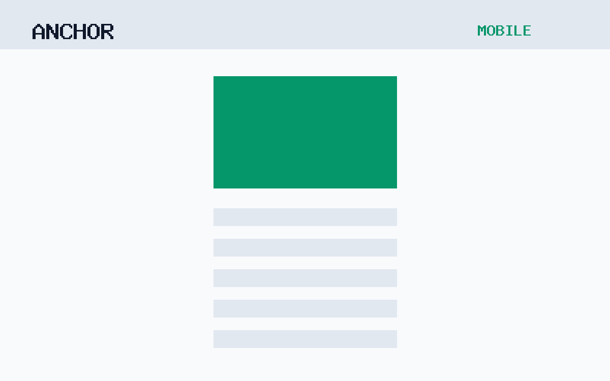 The Anchor theme, mobile template
