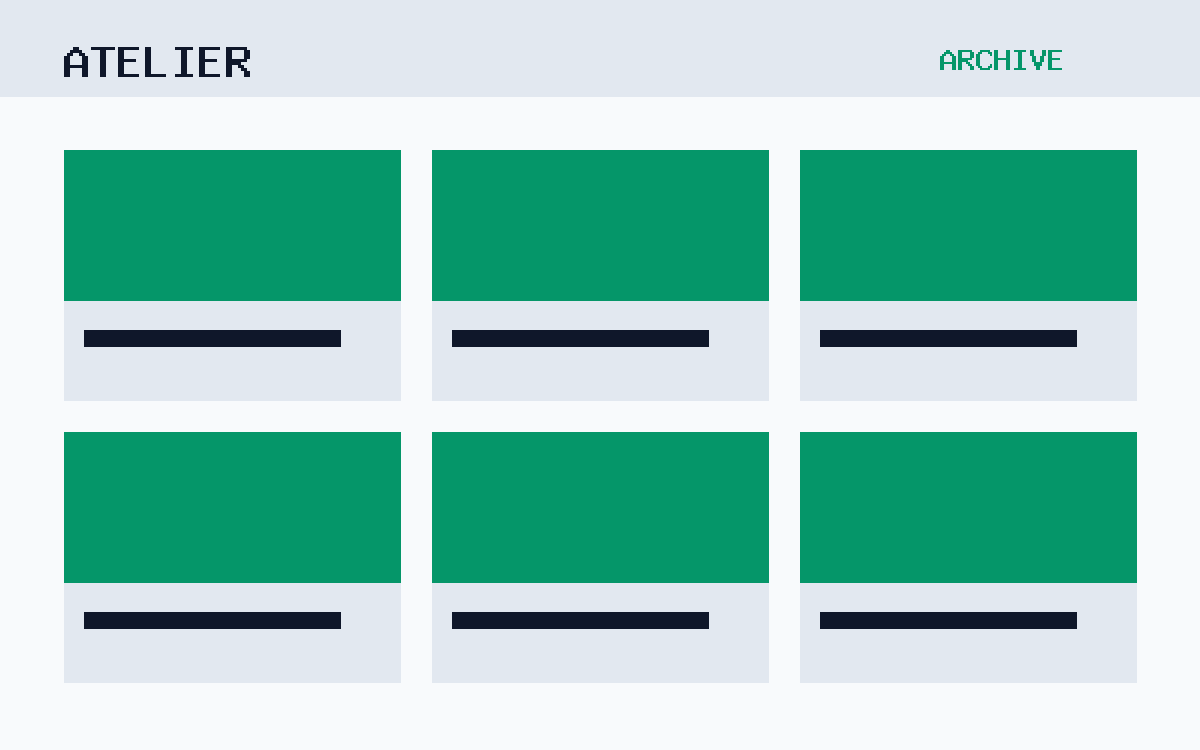 The Atelier theme, archive template