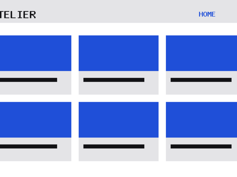 The Atelier theme, home template