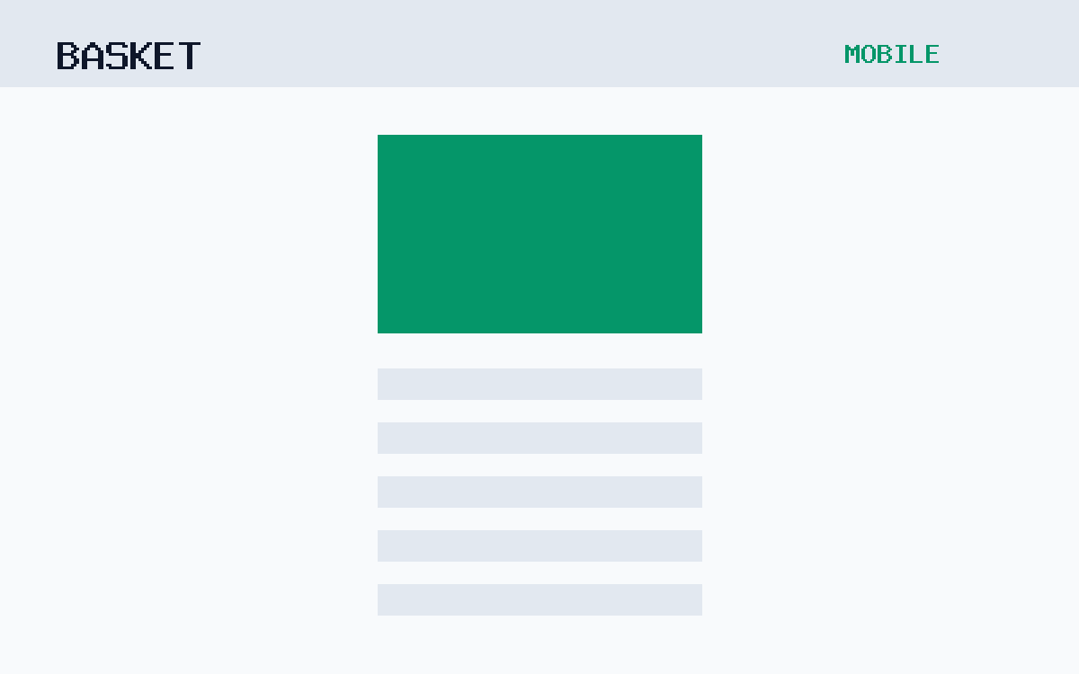 The Basket theme, mobile template