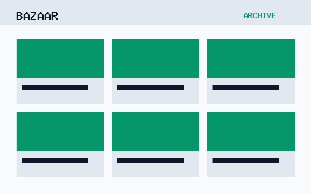 The Bazaar theme, archive template