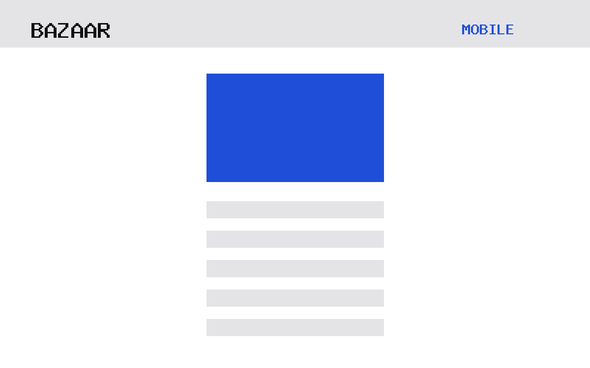 The Bazaar theme, mobile template