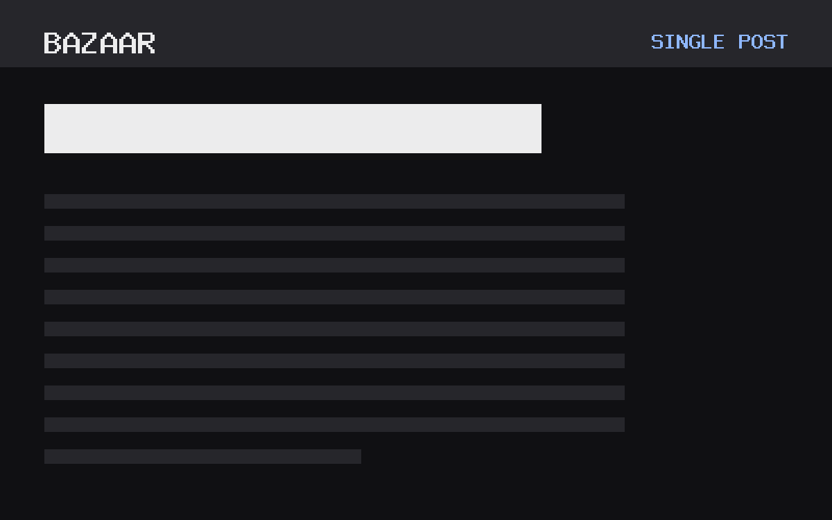 The Bazaar theme, single post template
