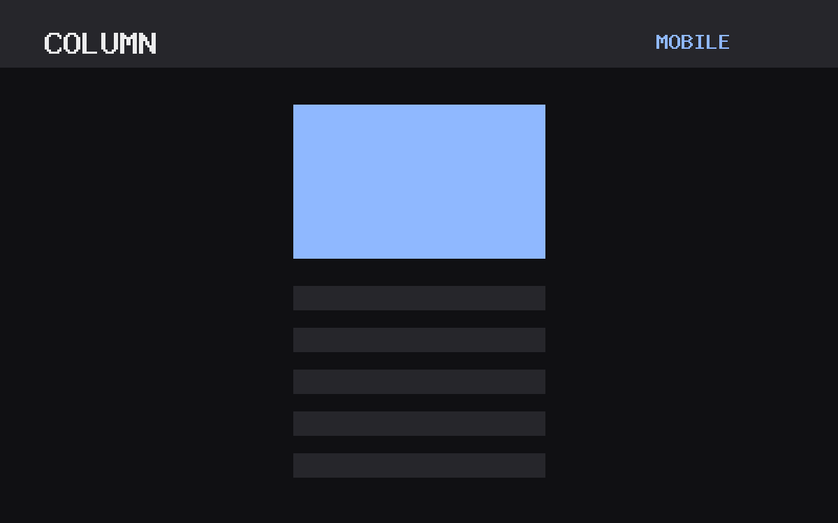 The Column theme, mobile template
