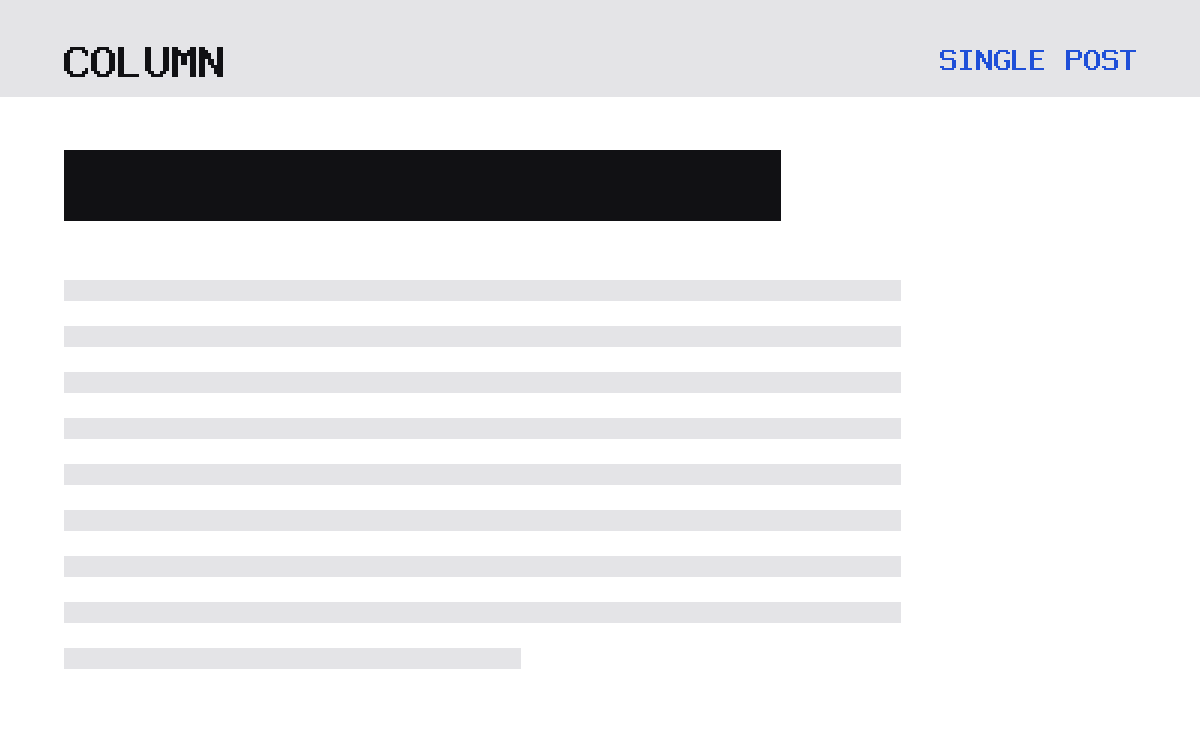 The Column theme, single post template