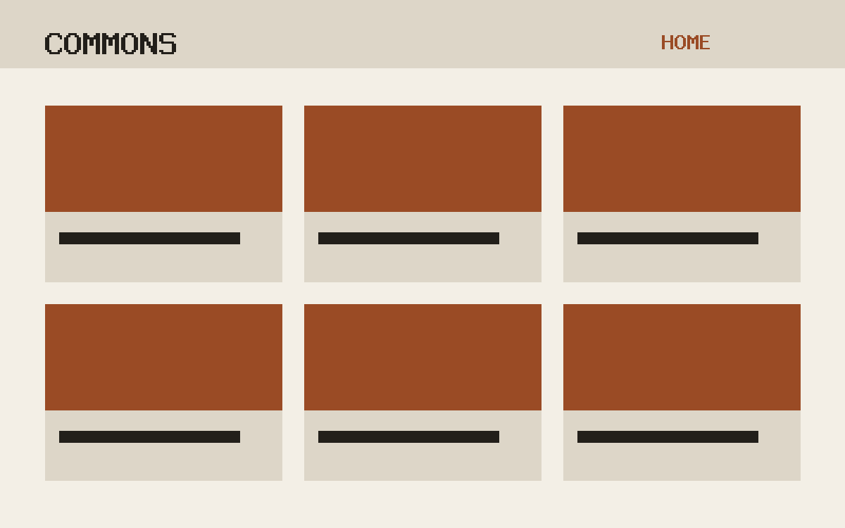 The Commons theme, home template