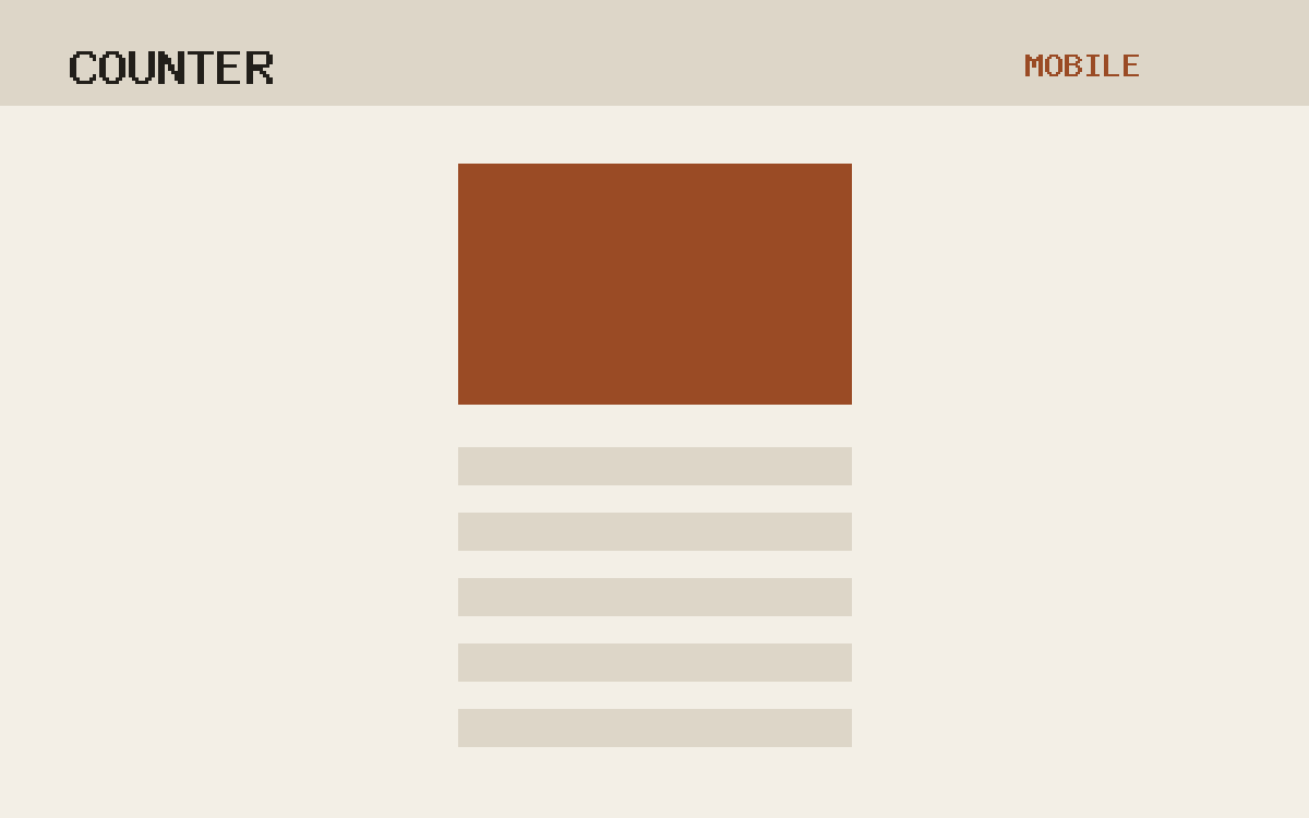 The Counter theme, mobile template