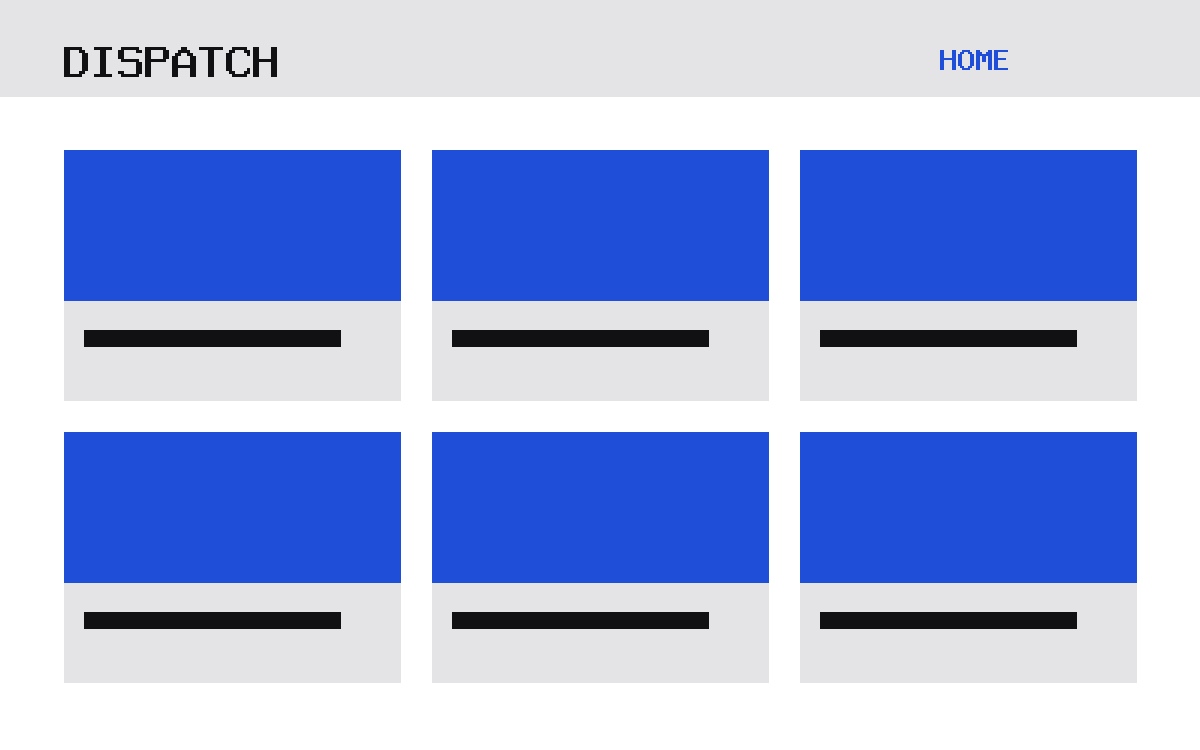 The Dispatch theme, home template
