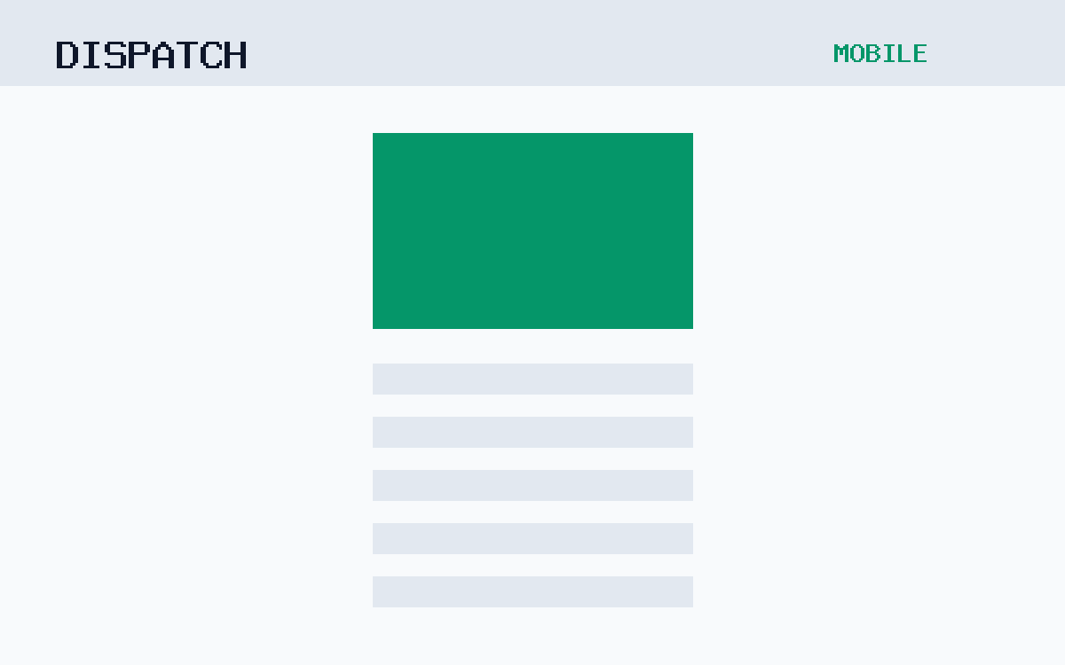 The Dispatch theme, mobile template