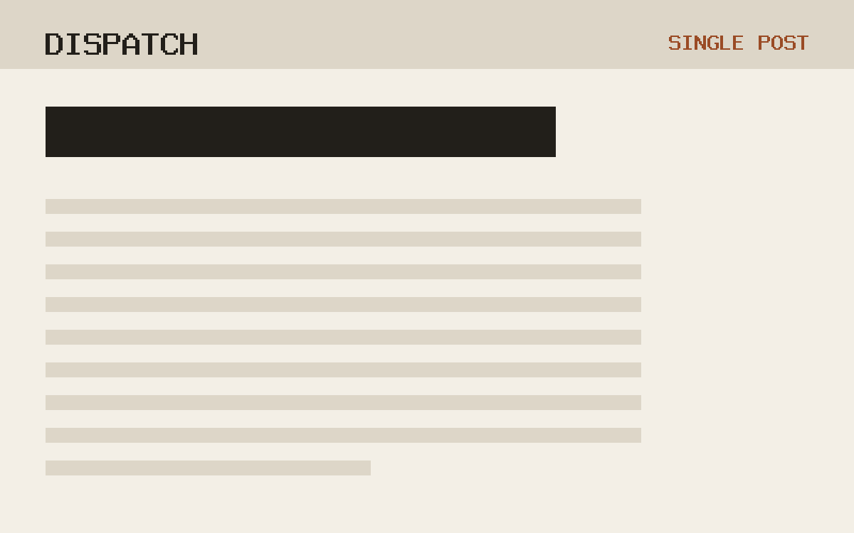 The Dispatch theme, single post template