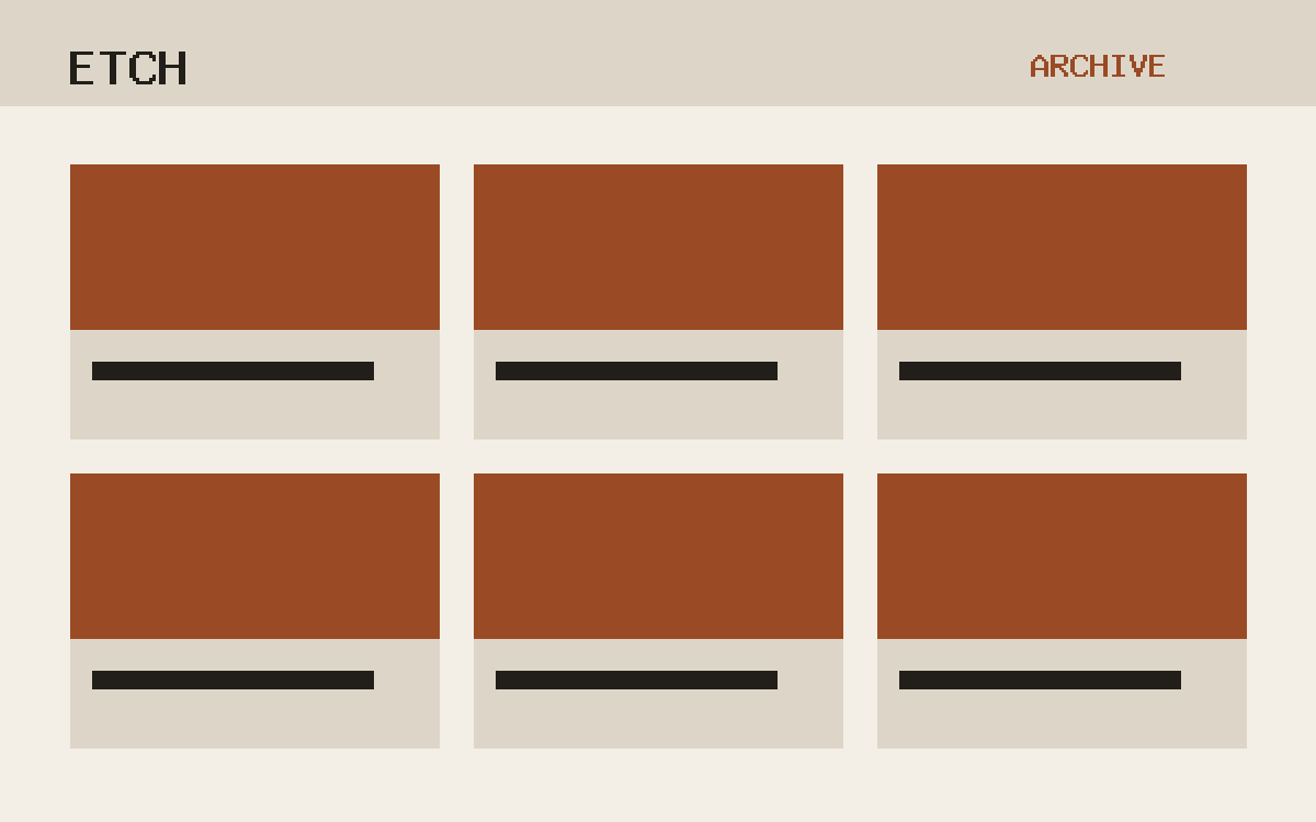 The Etch theme, archive template