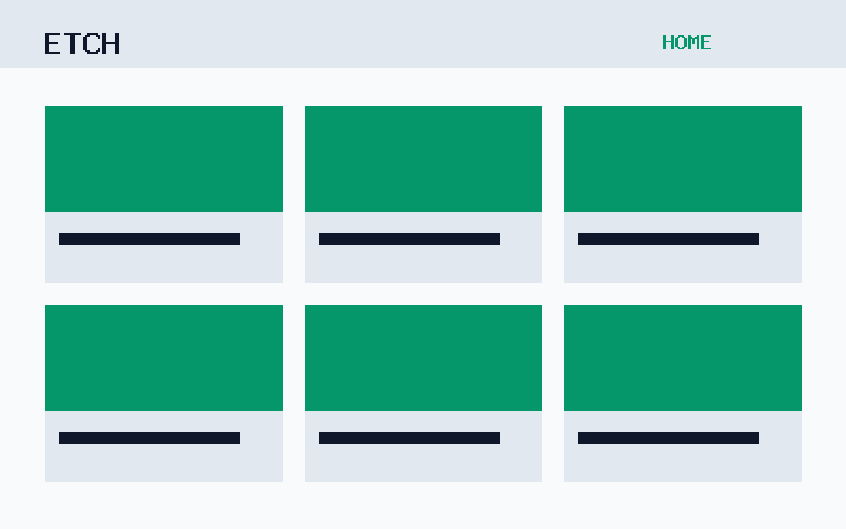 The Etch theme, home template