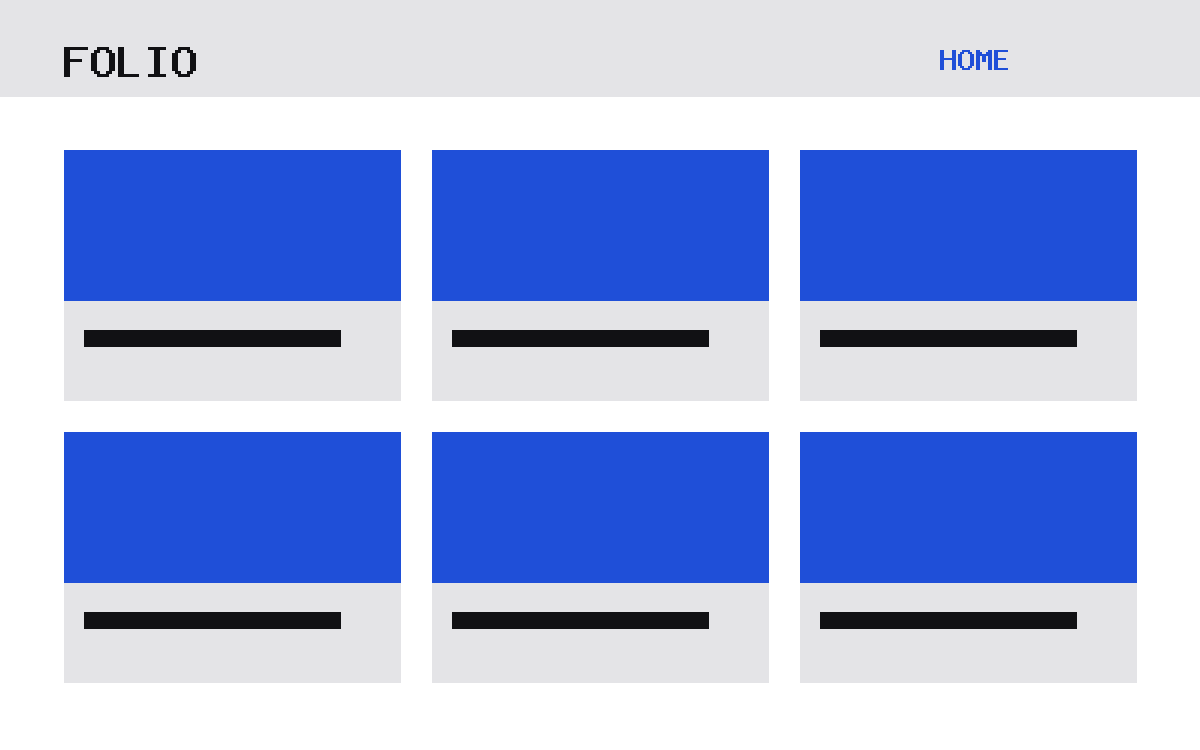 The Folio theme, home template