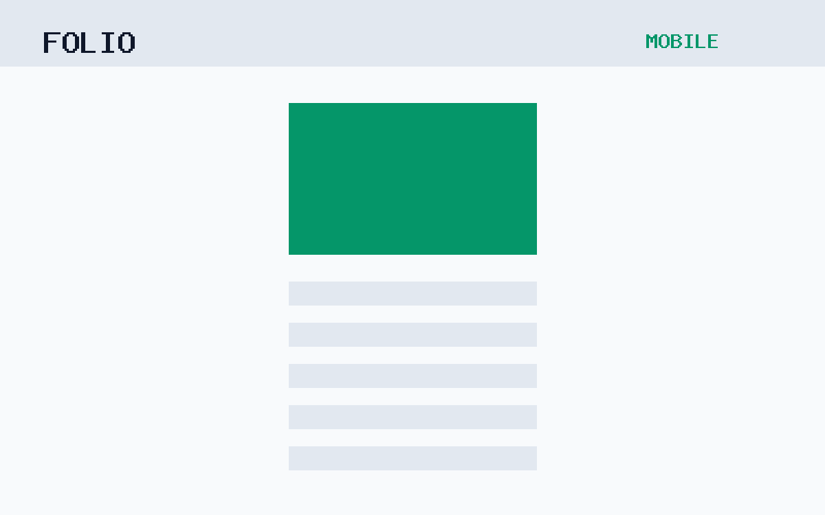 The Folio theme, mobile template