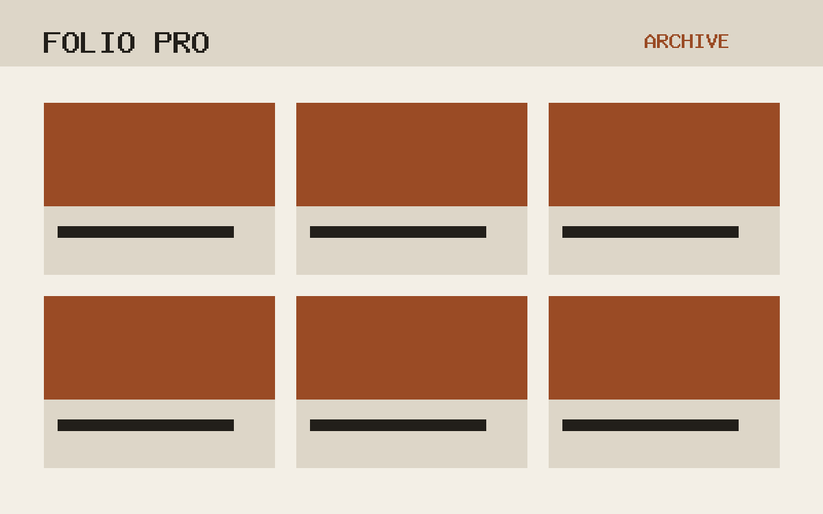 The Folio Pro theme, archive template