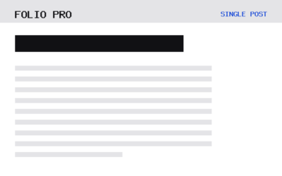 The Folio Pro theme, single post template