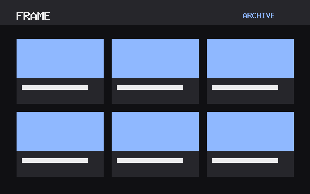 The Frame theme, archive template