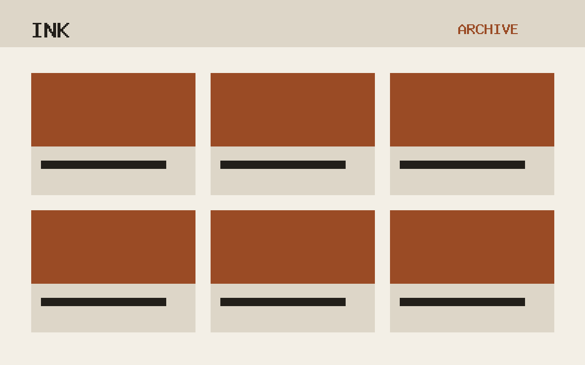 The Ink theme, archive template