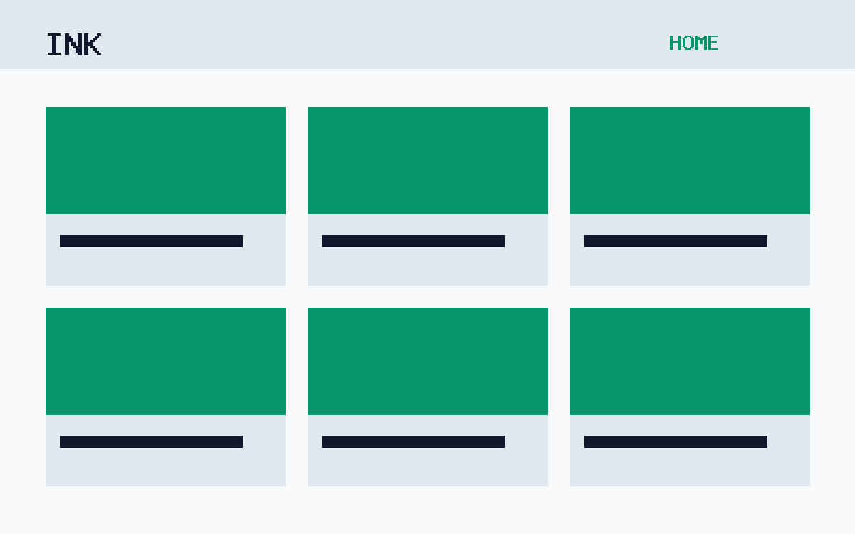 The Ink theme, home template