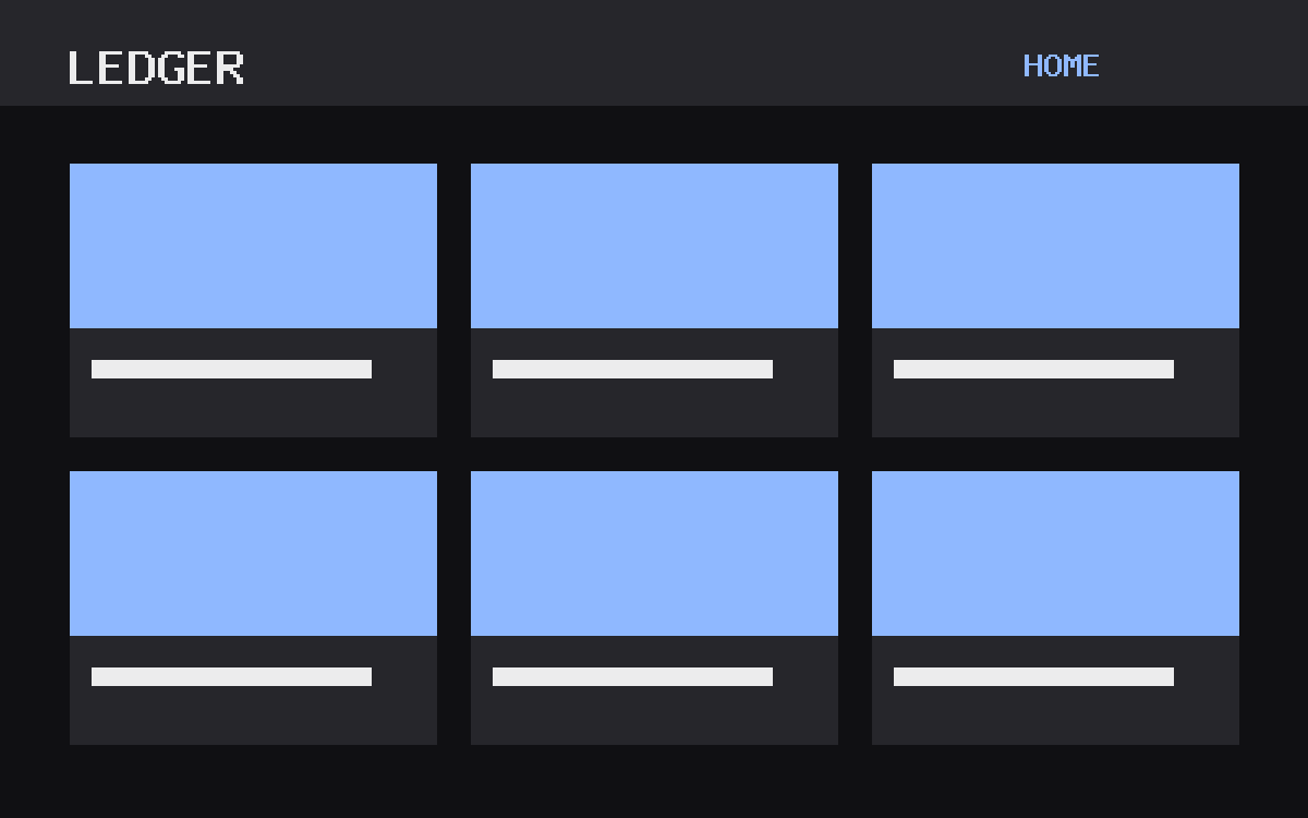 The Ledger theme, home template