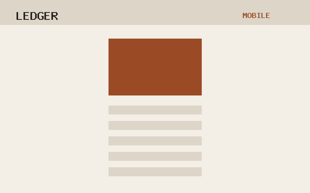 The Ledger theme, mobile template