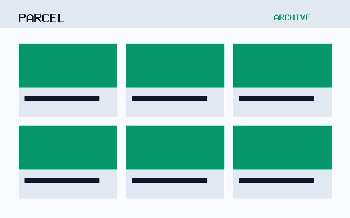 The Parcel theme, archive template