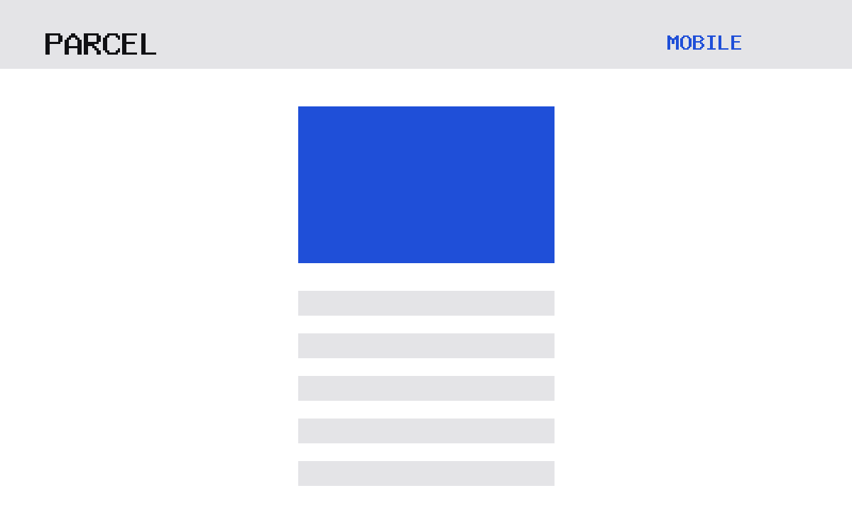 The Parcel theme, mobile template