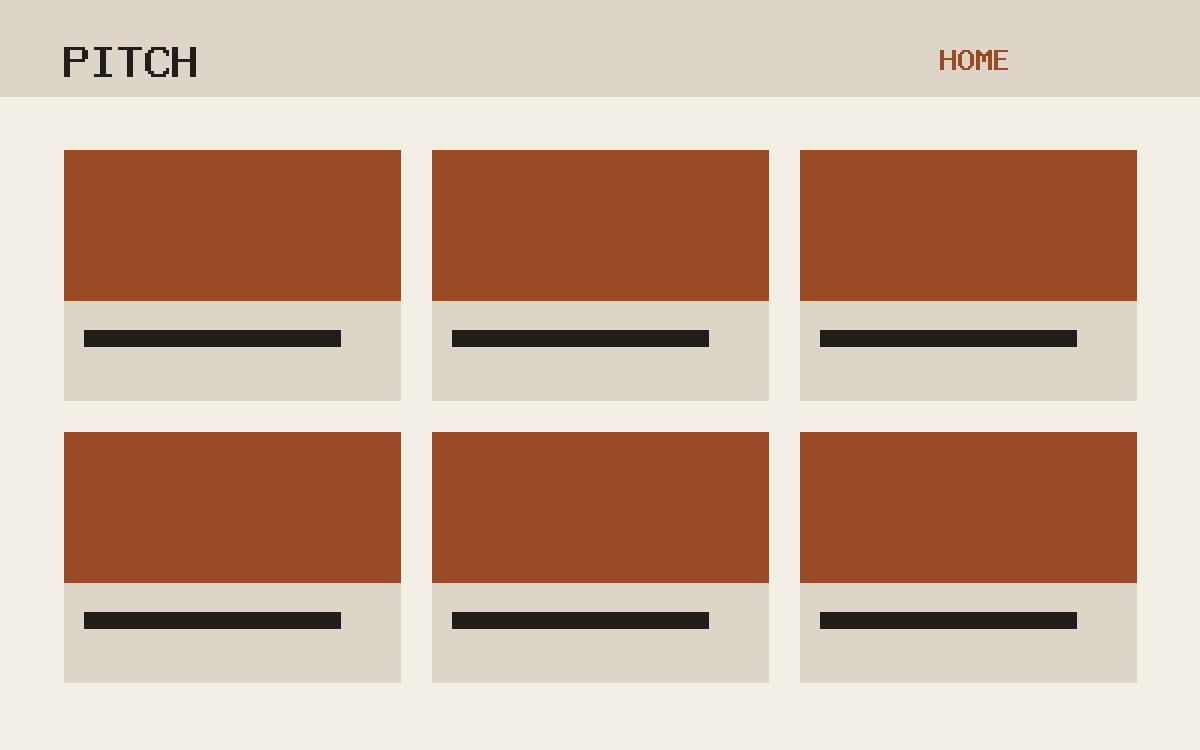 The Pitch theme, home template