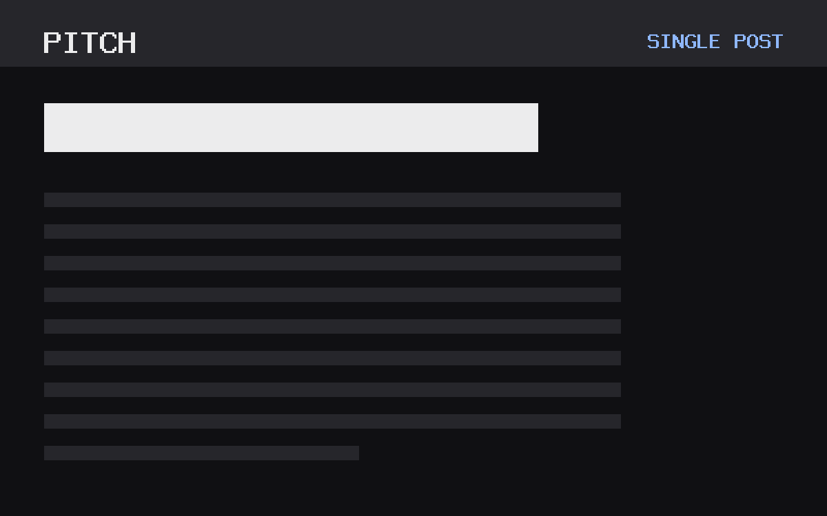 The Pitch theme, single post template