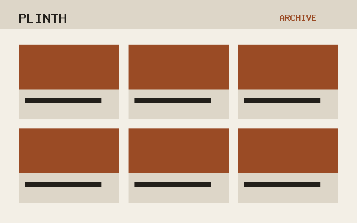 The Plinth theme, archive template