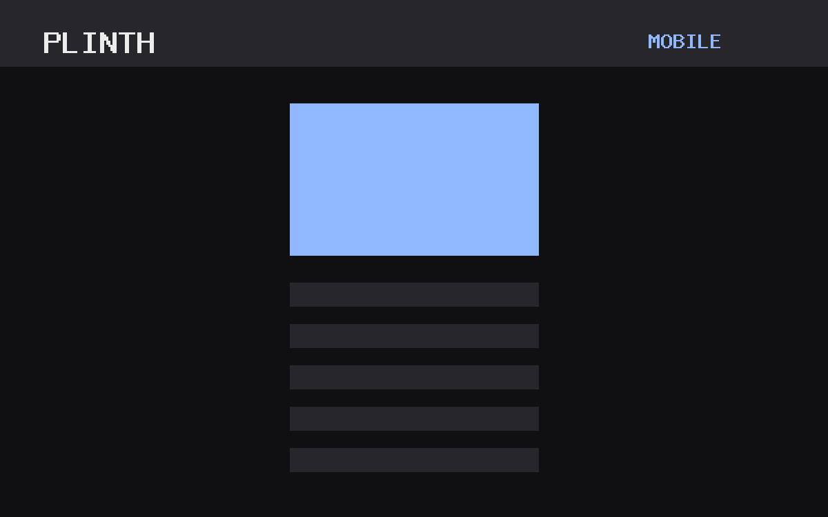 The Plinth theme, mobile template