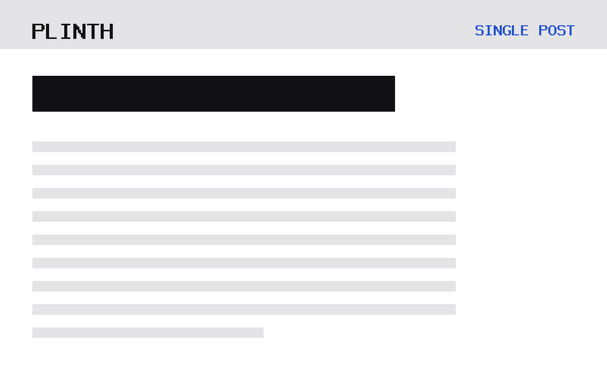 The Plinth theme, single post template