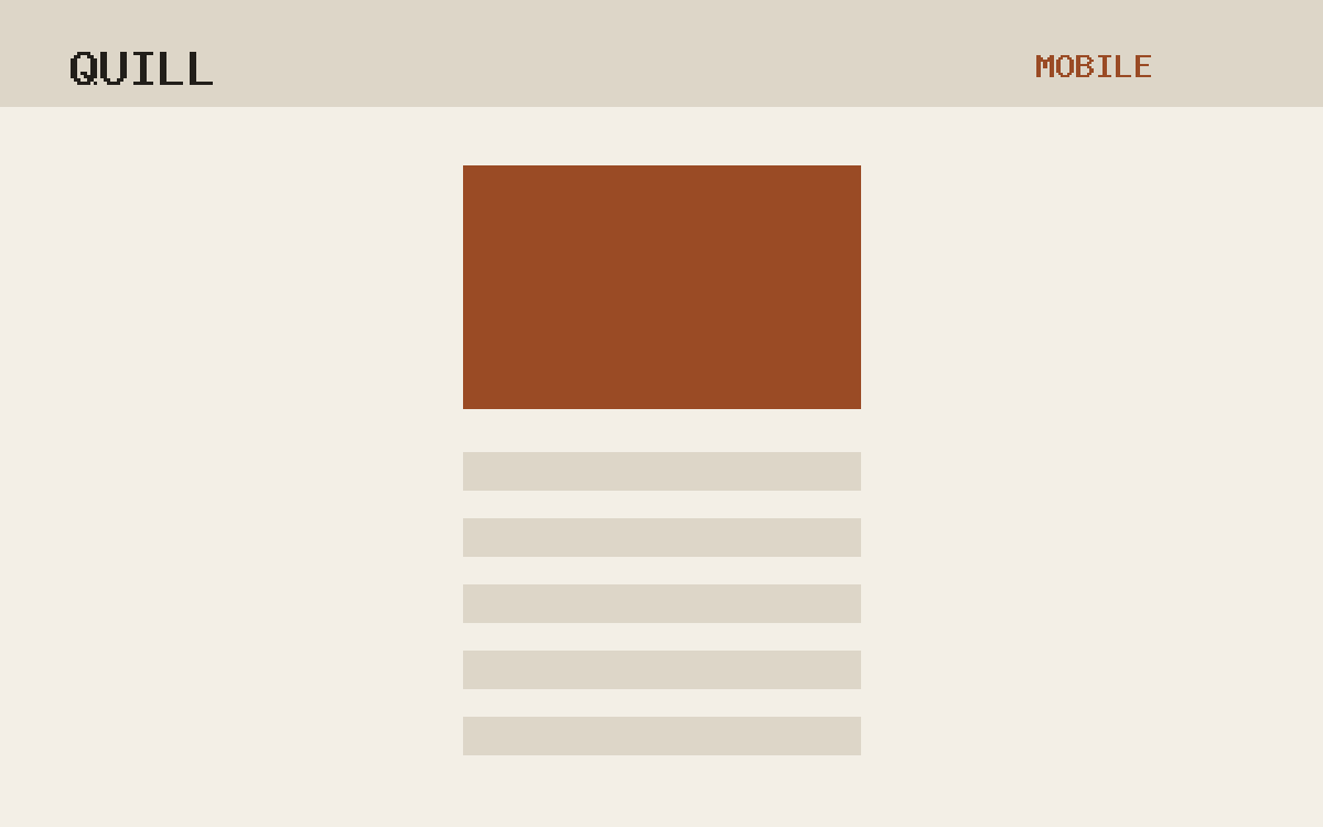 The Quill theme, mobile template