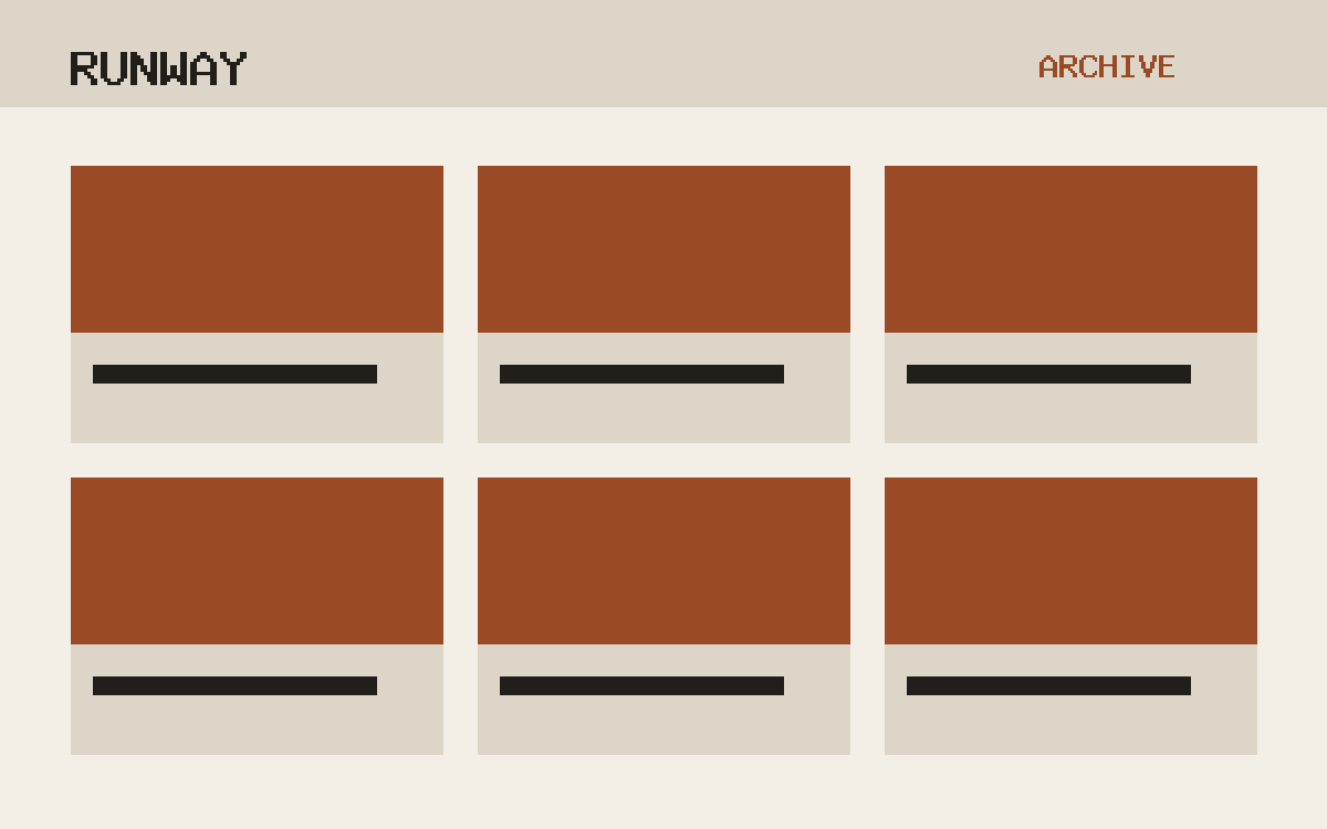 The Runway theme, archive template