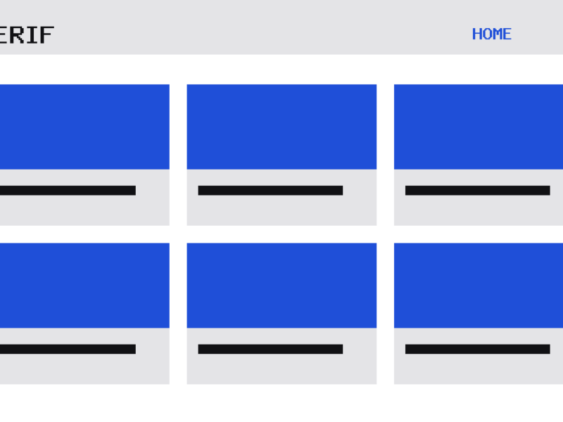The Serif theme, home template