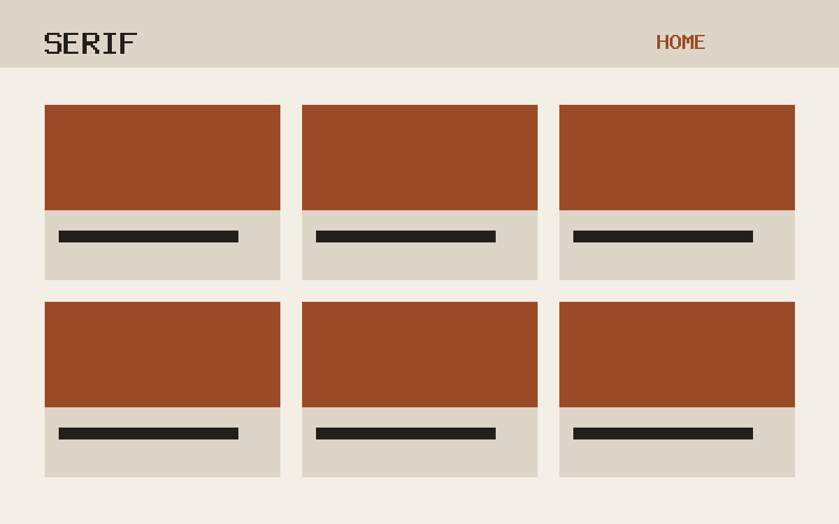 The Serif theme, home template
