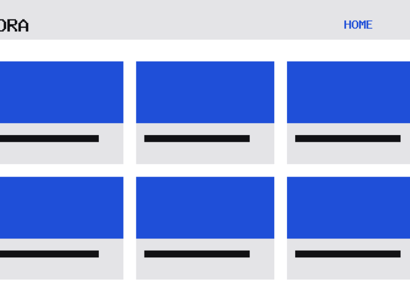 The Sora theme, home template