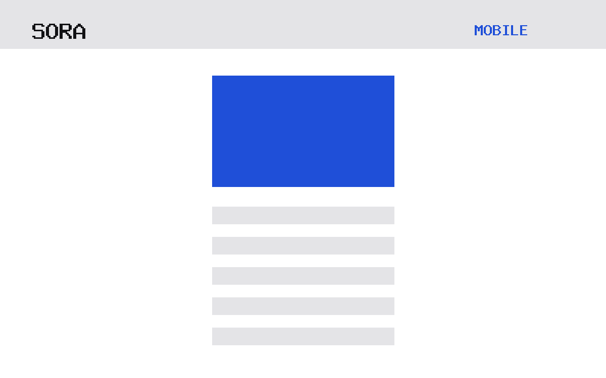 The Sora theme, mobile template
