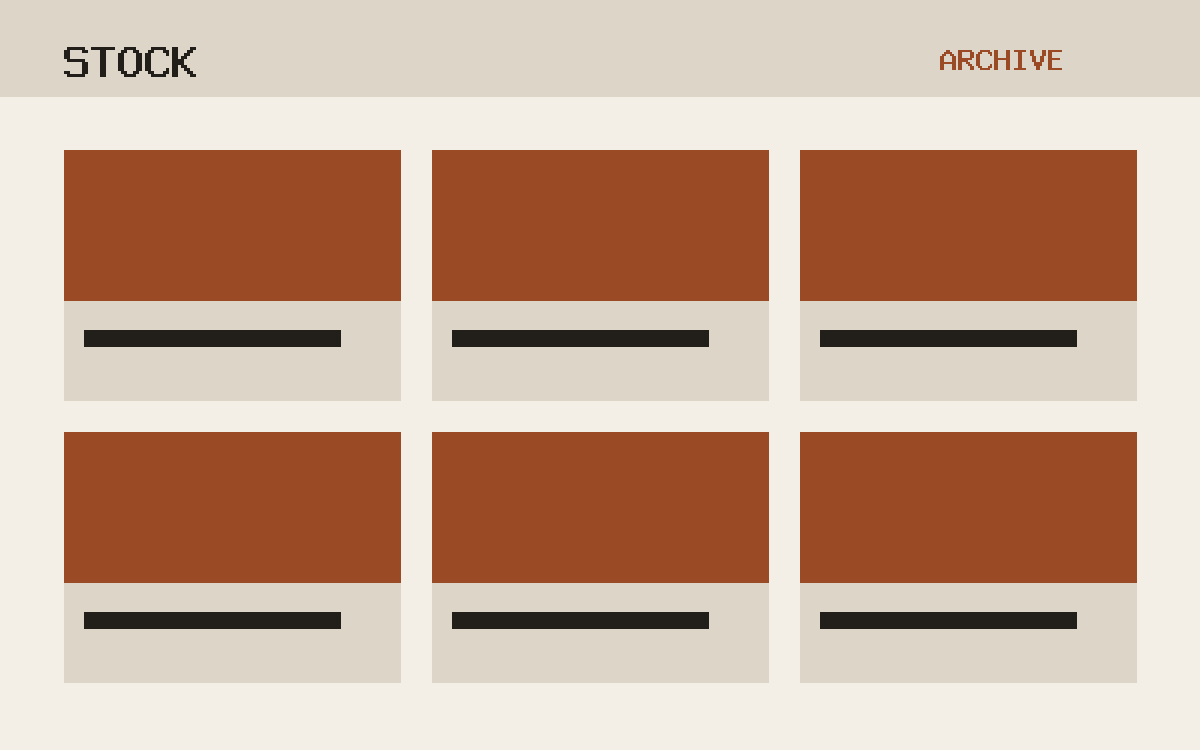 The Stock theme, archive template