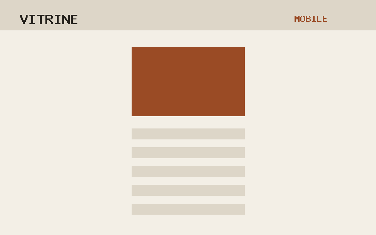 The Vitrine theme, mobile template